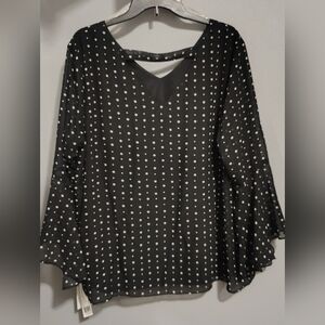 Zac & Rachel Black and White Polka Dot Blouse